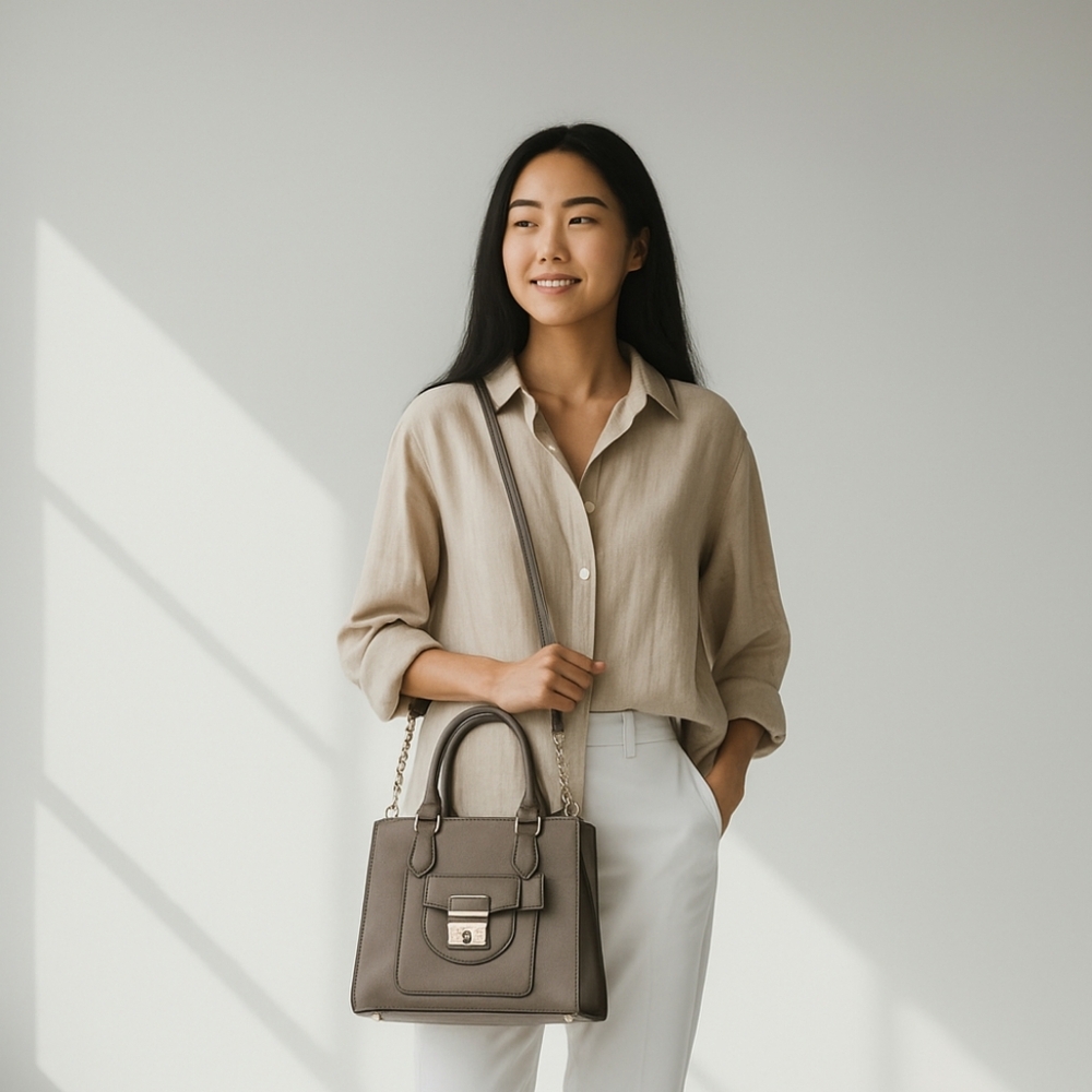 Michael Kors Dark Dune Bridgette Medium Saffiano Tote